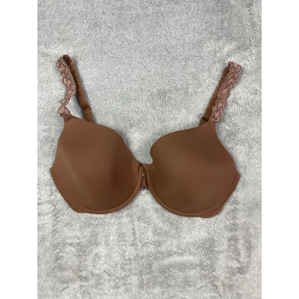 Natori Elements Full Fit Contour Underwire Bra 34DD Brown Tan Lace Strap 732080